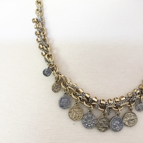 Vintage RJ Graziano Coin Beaded Multi Layered Necklace - Picture 3 of 5